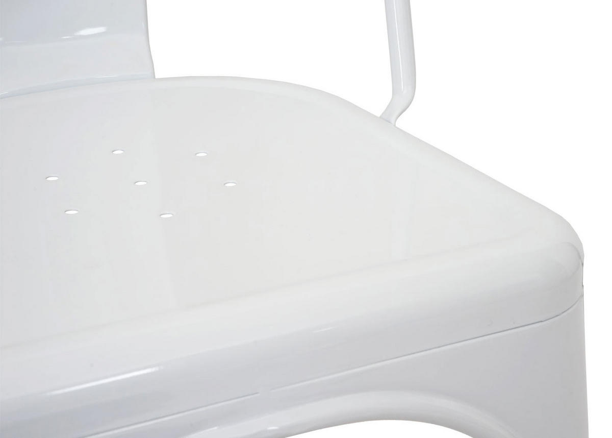 BARHOCKER mit Lehne Sitzhöhe 77cm Metall Industriedesign Weiß mit Lehne - Weiß, Metall (50/117/45cm) - PROREGAL