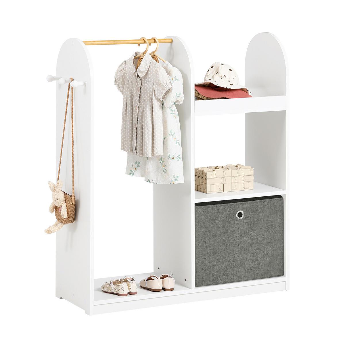 KINDERGARDEROBE Weiß - Weiß, Holzwerkstoff (97/108/35cm) - SoBuy