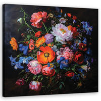 WANDBILD vintage blumenstrauß - Multicolor, Textil (50/50cm) - Feeby