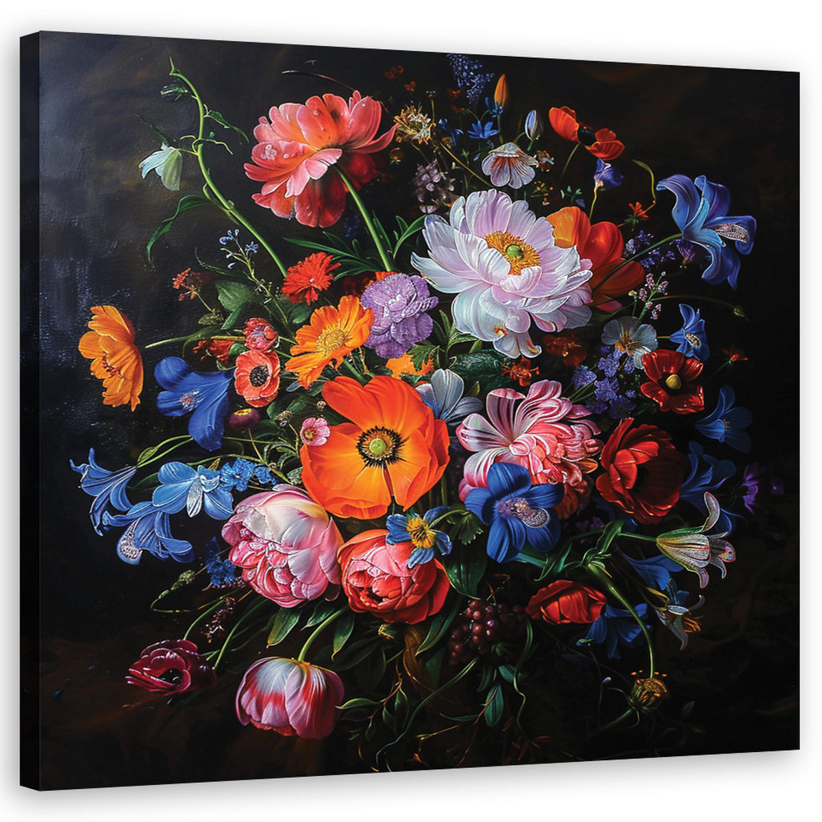 WANDBILD vintage blumenstrauß - Multicolor, Textil (50/50cm) - Feeby