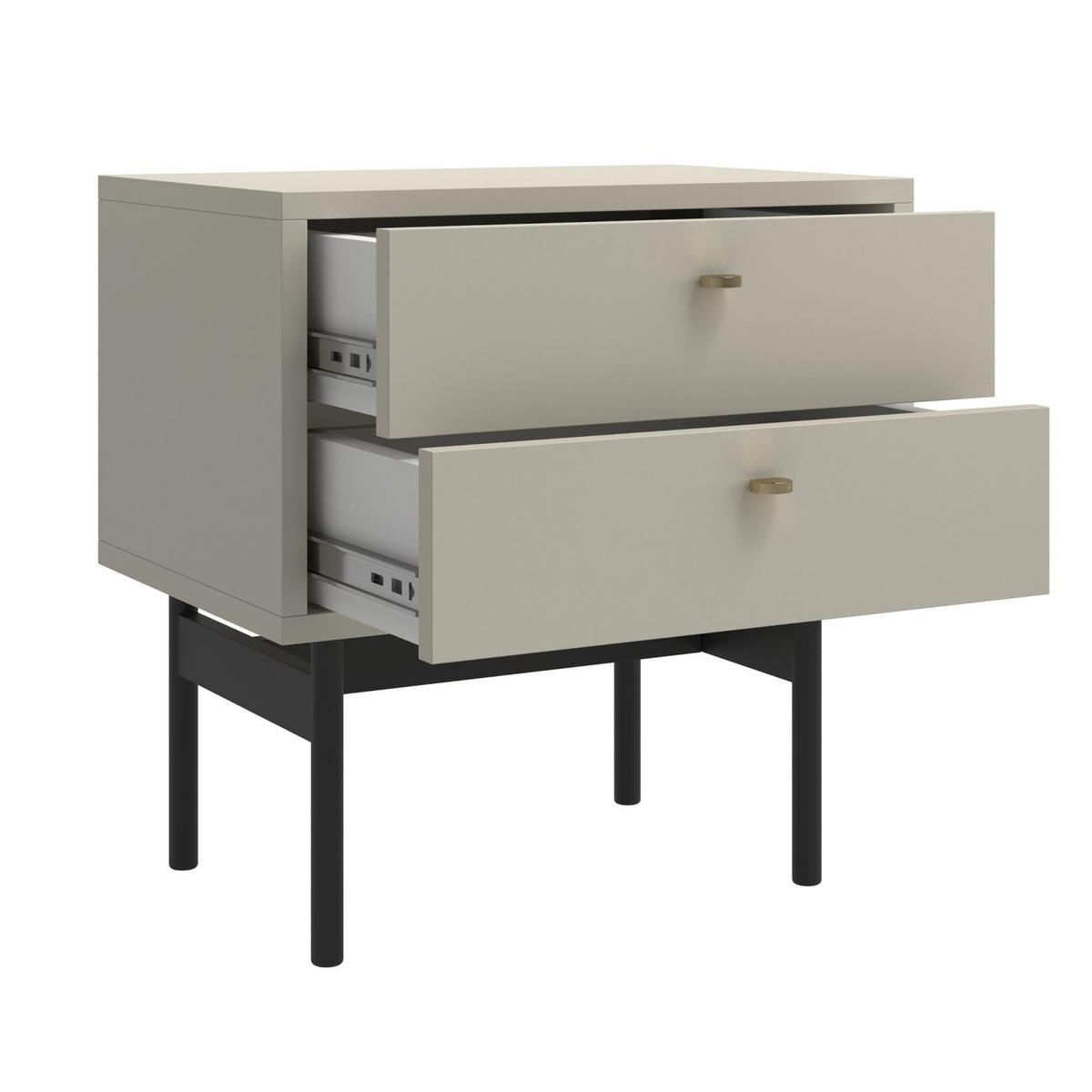 NACHTTISCH Olar Greige 55 cm - Kaschmir/Goldfarben, Holzwerkstoff/Metall (55/57/38cm) - Selsey