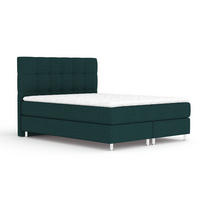 BOXSPRINGBETT Chanton Grün 180/200 cm mit Latex-Topper - Silberfarben/Grün, Holz/Holzwerkstoff (180/200cm) - Maison de Reve