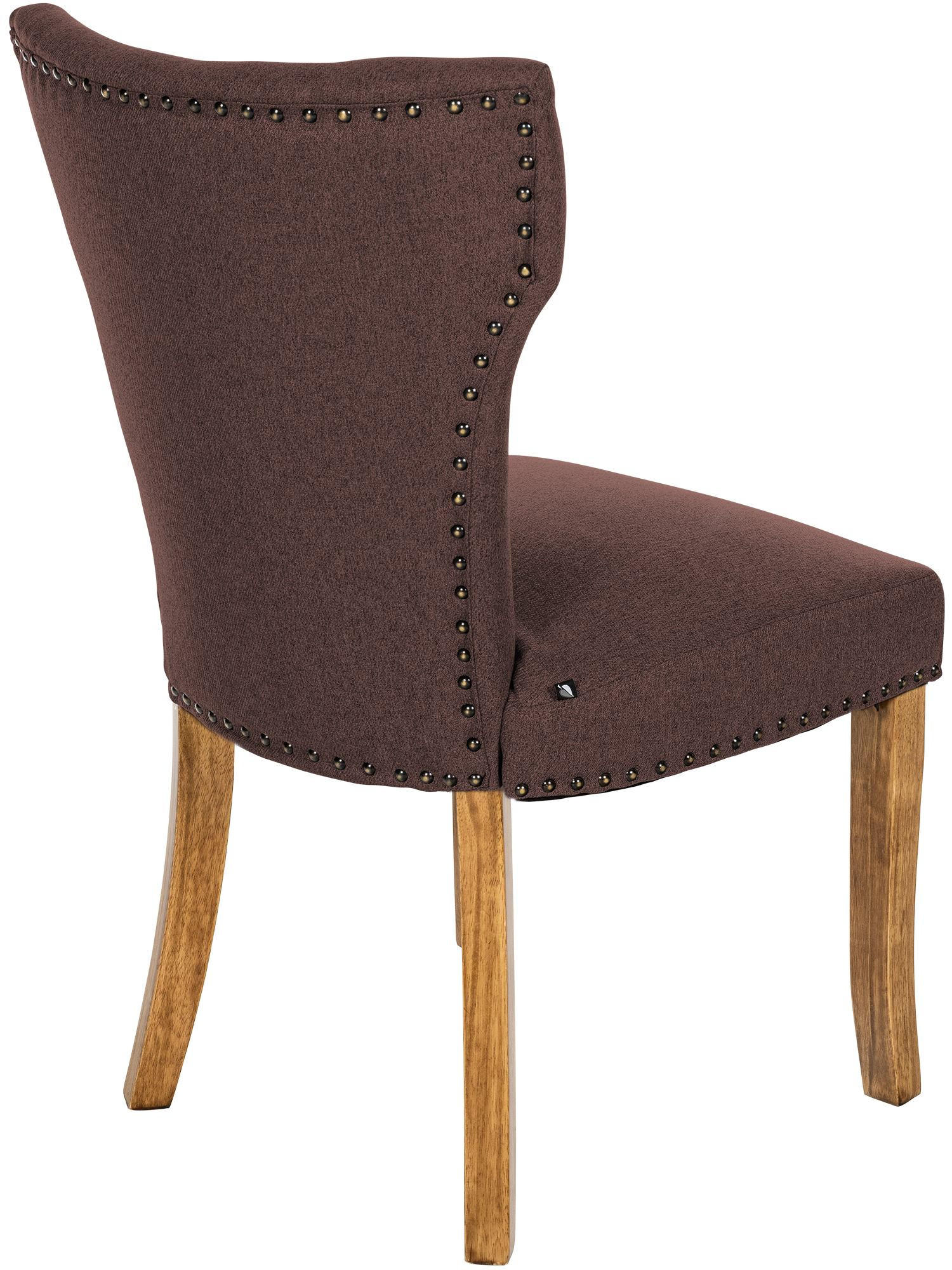 WOHNZIMMERSTUHL Stoff braun - Naturfarben/Braun, Holz/Textil (52/90/59cm) - CLP