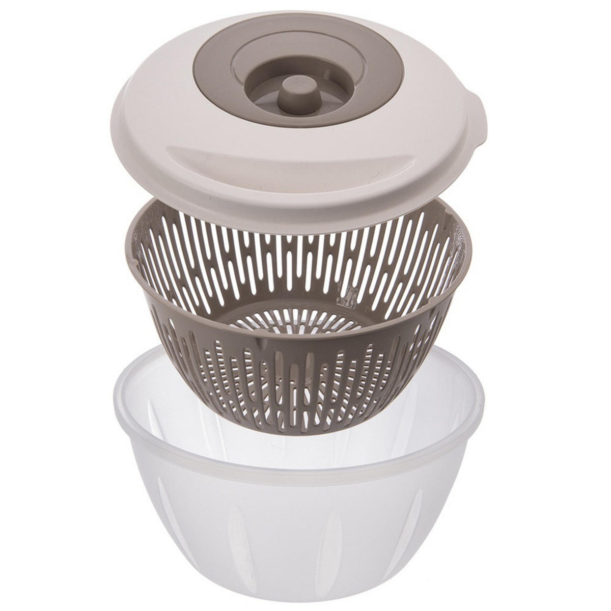 SALATSCHLEUDER ELA Beige Weiß 4,5 l - Transparent, Kunststoff (25.5/14.5cm) - Orion 