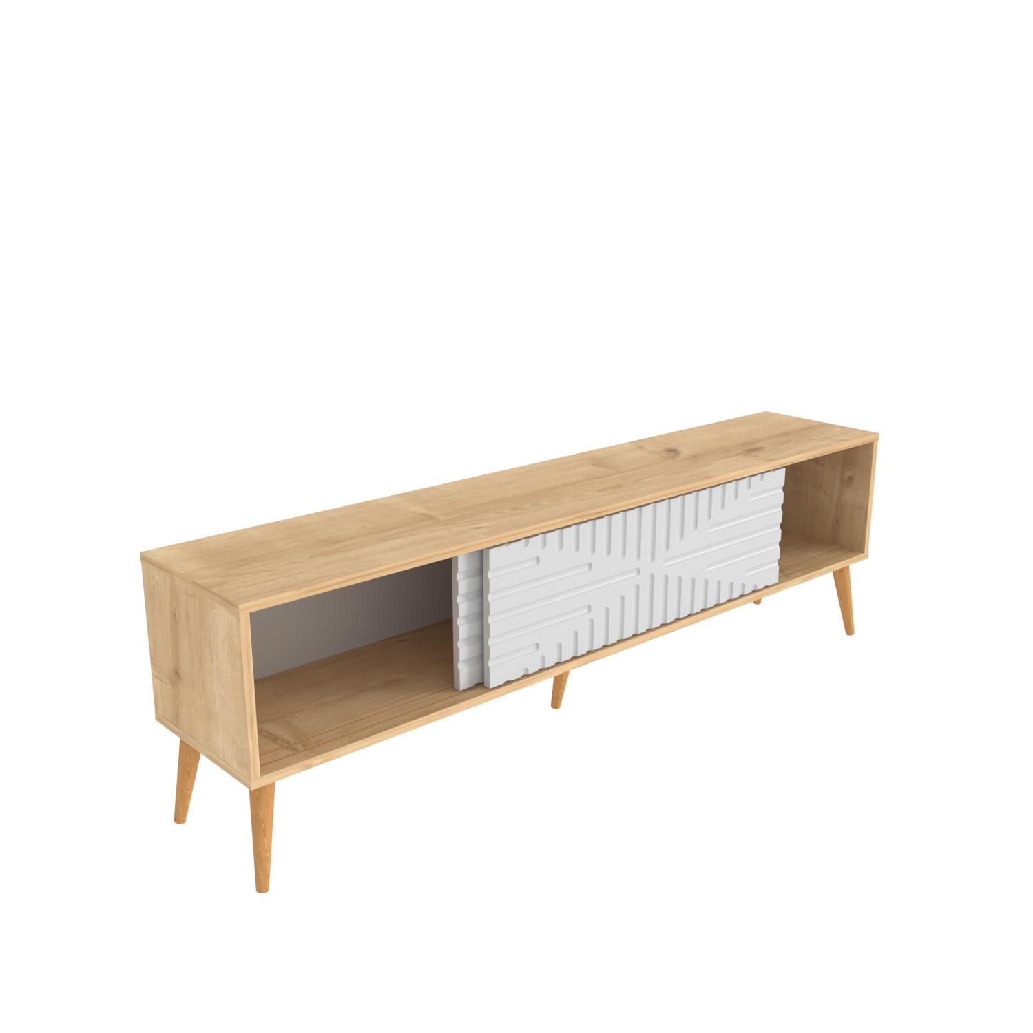 TV-LOWBOARD Riso - Gelb/Weiß, Holzwerkstoff (180/54/35cm) - Decorotika