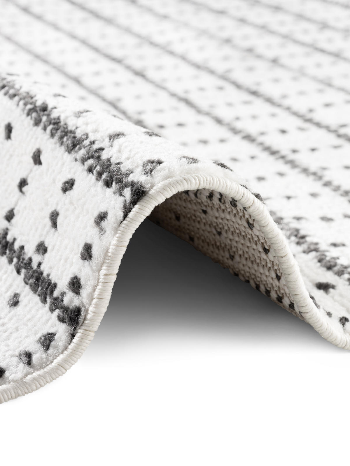 SOFT-TEPPICH Jacky Weiß-Anthrazit 80x150 cm - Weiß, Textil (80/150cm) - Tesso Living