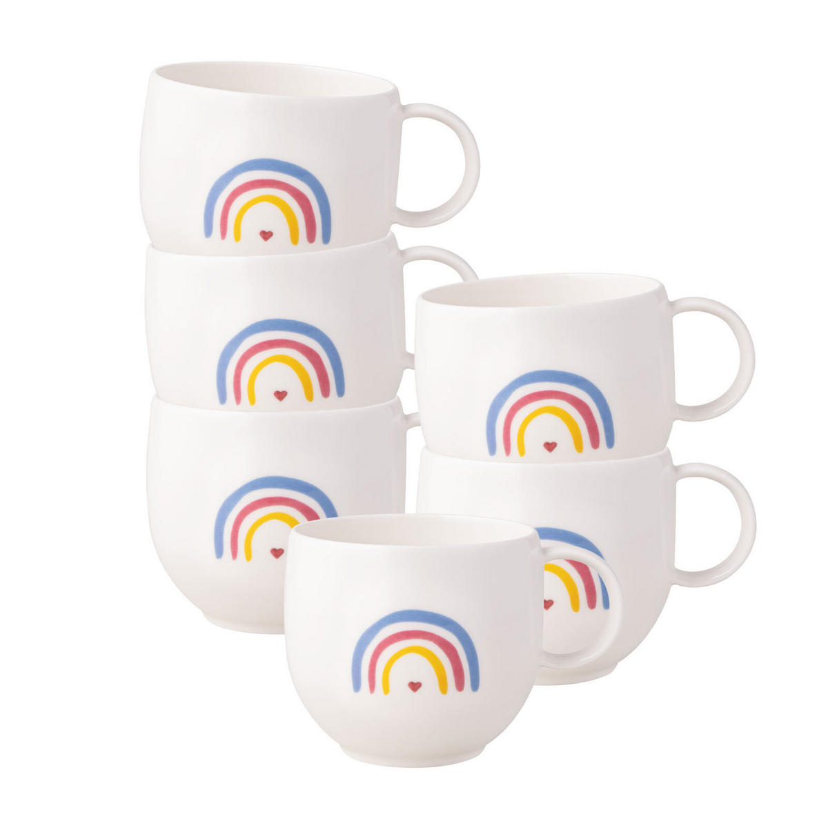 HENKELBECHER BE HAPPY With Love bunt 290 ml 6er Set - Multicolor, Keramik (0.29L) - Villeroy & Boch
