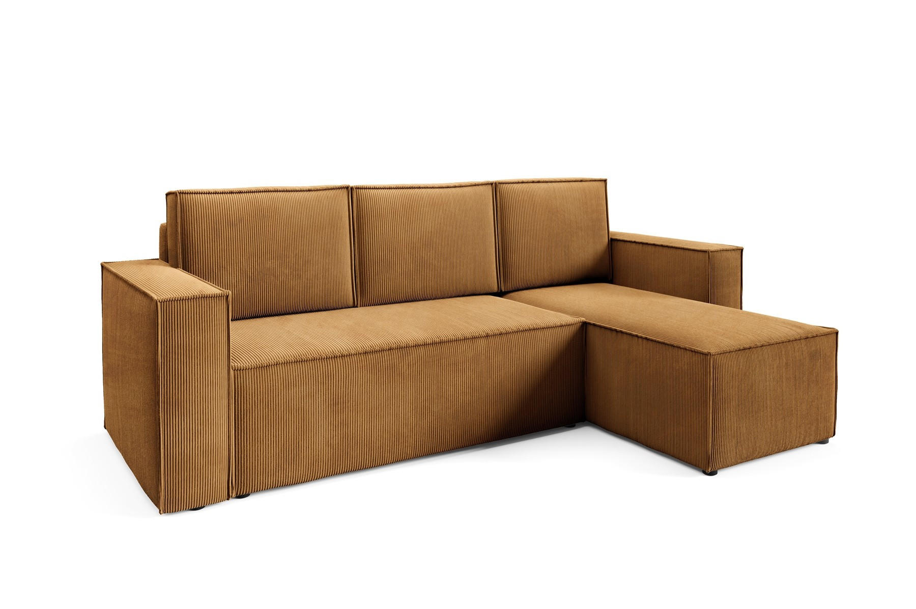 ECKSOFA Roda Gelb, Cord-Ecksofa mit Schlaffunktion - Gelb, Holzwerkstoff/Textil (248/150cm) - Bettso