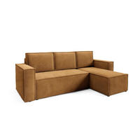 ECKSOFA Roda Gelb, Cord-Ecksofa mit Schlaffunktion - Gelb, Holzwerkstoff/Textil (248/150cm) - Bettso