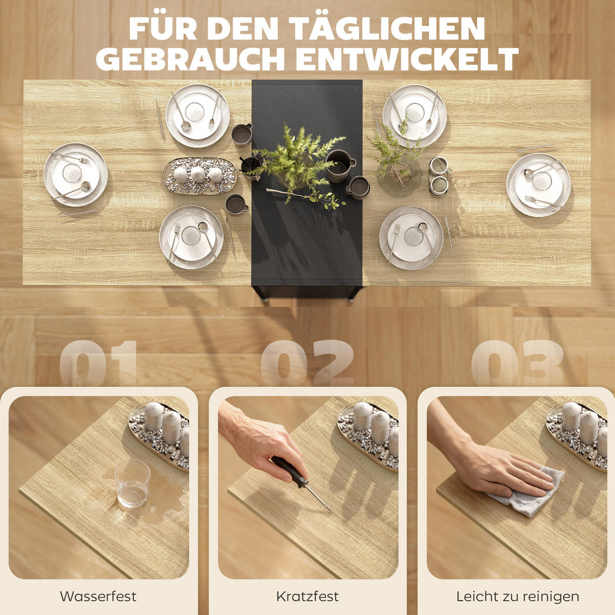 ESSTISCH Schwarz 169.0/60.0/75.0 - Schwarz, Holzwerkstoff (169/60/75cm)