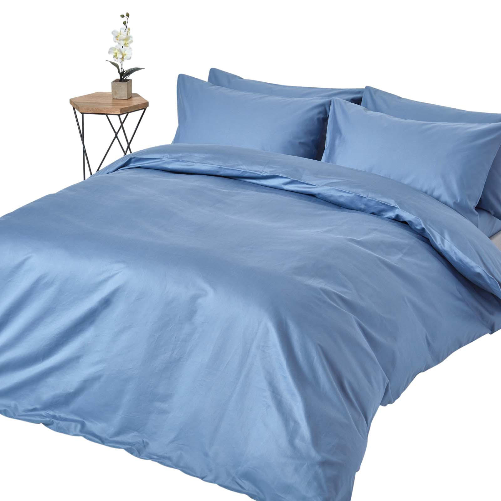 BETTWÄSCHE Premium, Ägyptische Baumwolle, Fadendichte 1000 - Blau, Textil (200/200cm) - Homescapes
