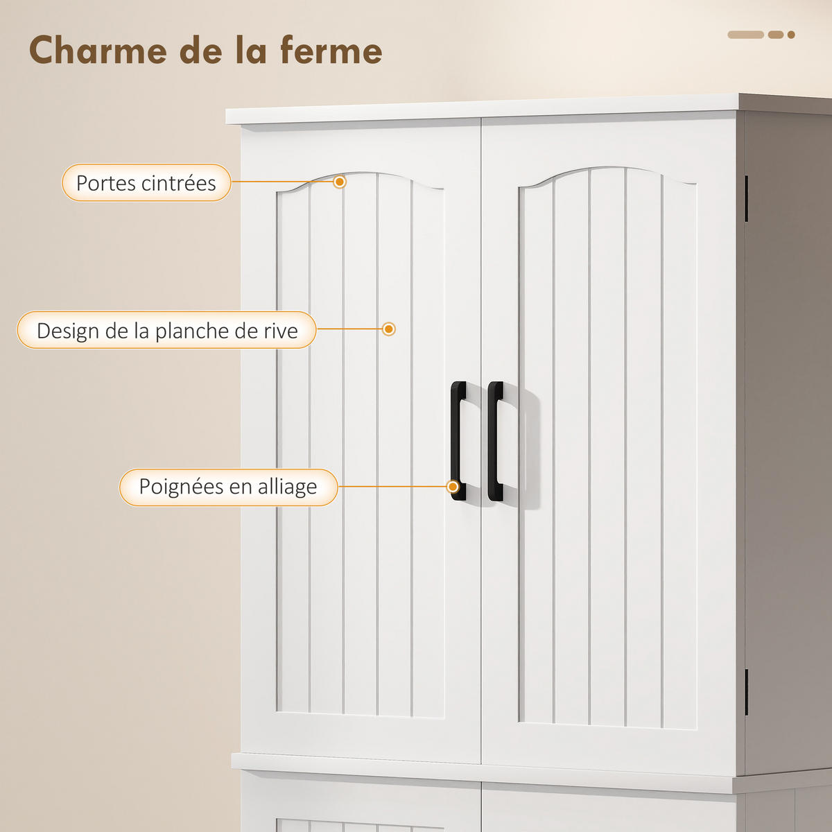 MEHRZWECKSCHRANK DE-11276 4 Türen, 10 Fächer Weiß - Weiß, Holzwerkstoff (35/162/60cm) - ComfortXL