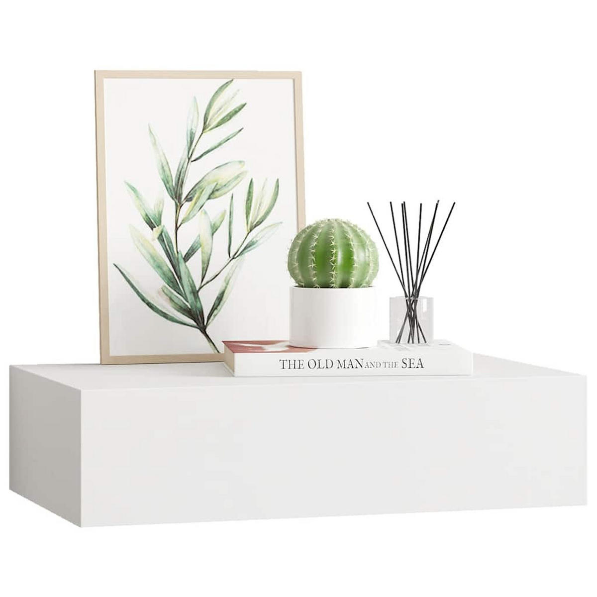 WANDREGAL Mit Schublade Weiss 40/23,5/10 Cm Mdf - Weiß, Holzwerkstoff (23.5/10/40cm) - vidaXL