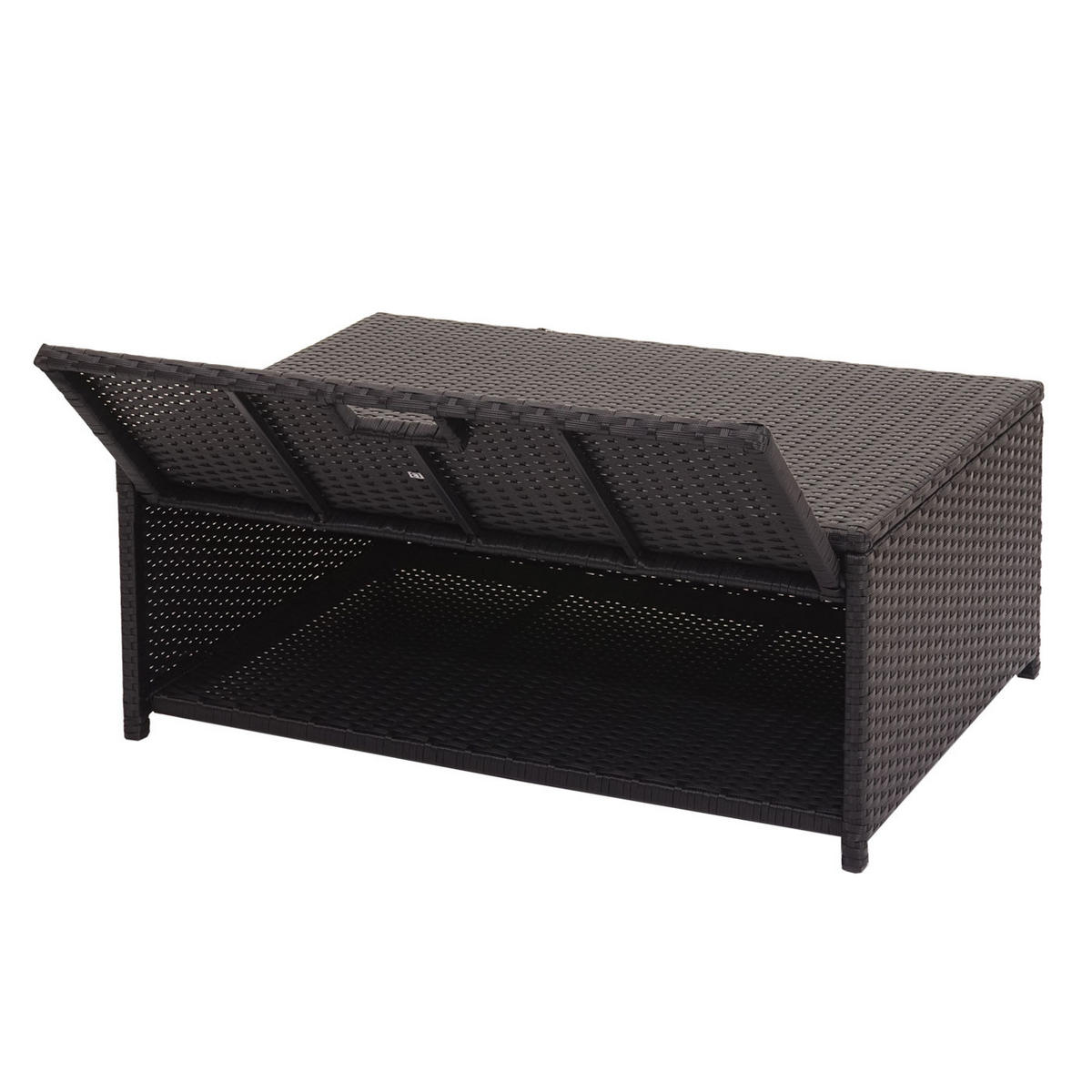 POLY-RATTAN GARNITUR Schwarz, Anthrazit - Anthrazit/Schwarz, Kunststoff - MCW