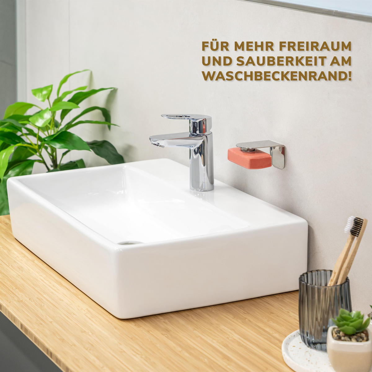 MAGNET-SEIFENHALTER, silber, Edelstahl - Silberfarben, Metall (4.5/4.5/8cm) - bremermann