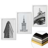 WANDBILDER 3er-Set - 40x60 cm Weißer Rahmen - Architektonische Schwarz-Weiß-Gebäude - Weiß, Kunststoff (40/60cm) - ArtPrintCave