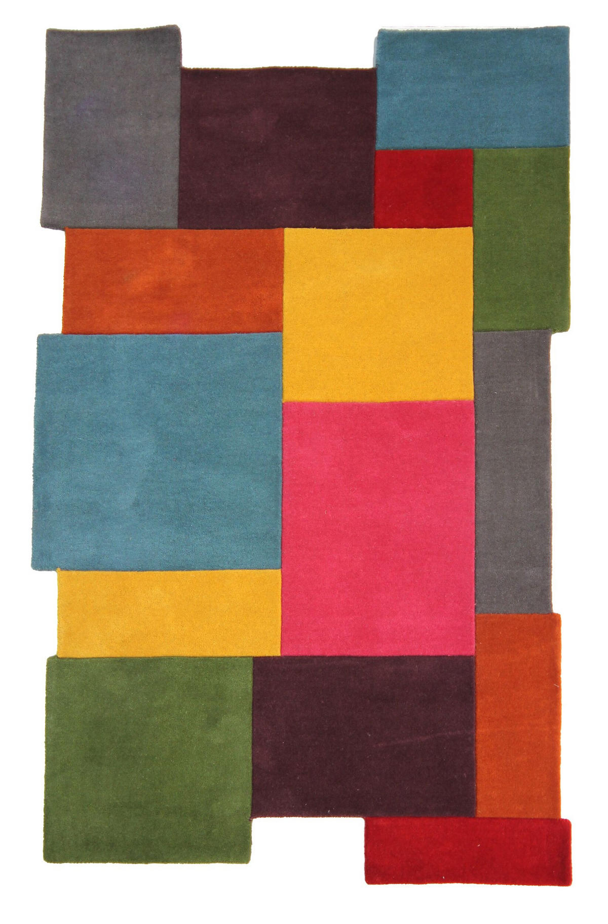 WOLLTEPPICH Geometrisch-Design, handgetuftet THAMES EVA, Multi 150x240 cm - Multicolor, Textil (150/240cm) - KADIMA DESIGN