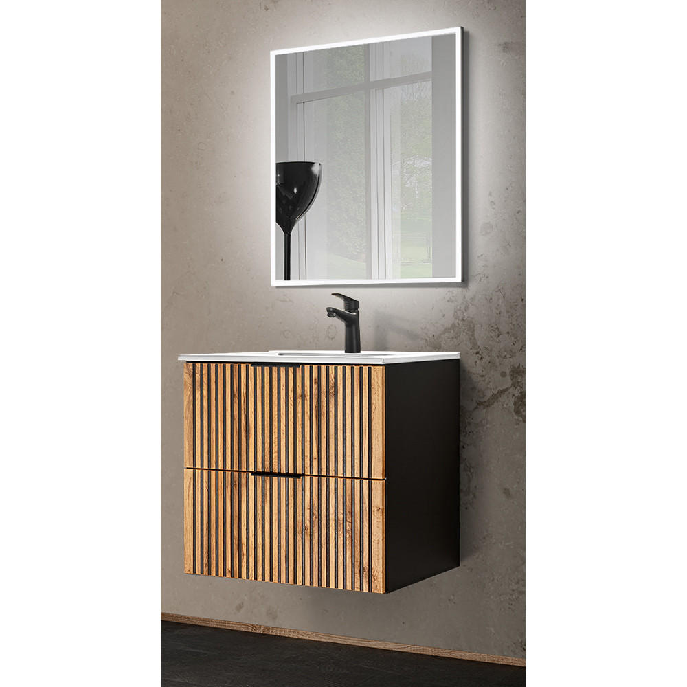 Lomado Badmöbel-Set Braun 61x200x46 cm