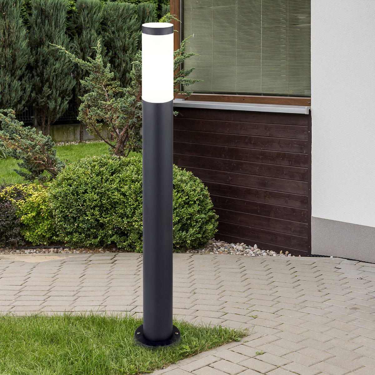 LED AUSSENLEUCHTE BOSTON Edelstahl Anthrazit - Anthrazit, Metall (12.7/12.7/80cm)