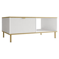 COUCHTISCH Werkoz - Goldfarben/Weiß, Holzwerkstoff/Metall (60/100/43cm) - MIRJAN24