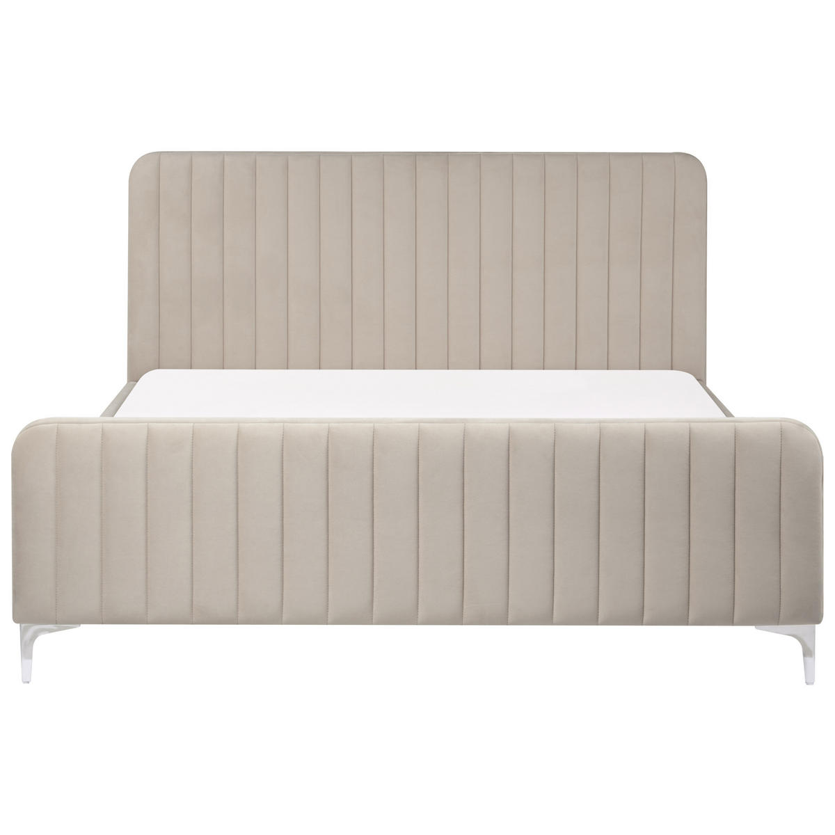 POLSTERBETT 160/200 cm Taupe Lunan - Taupe, Textil (160/200cm) - Beliani