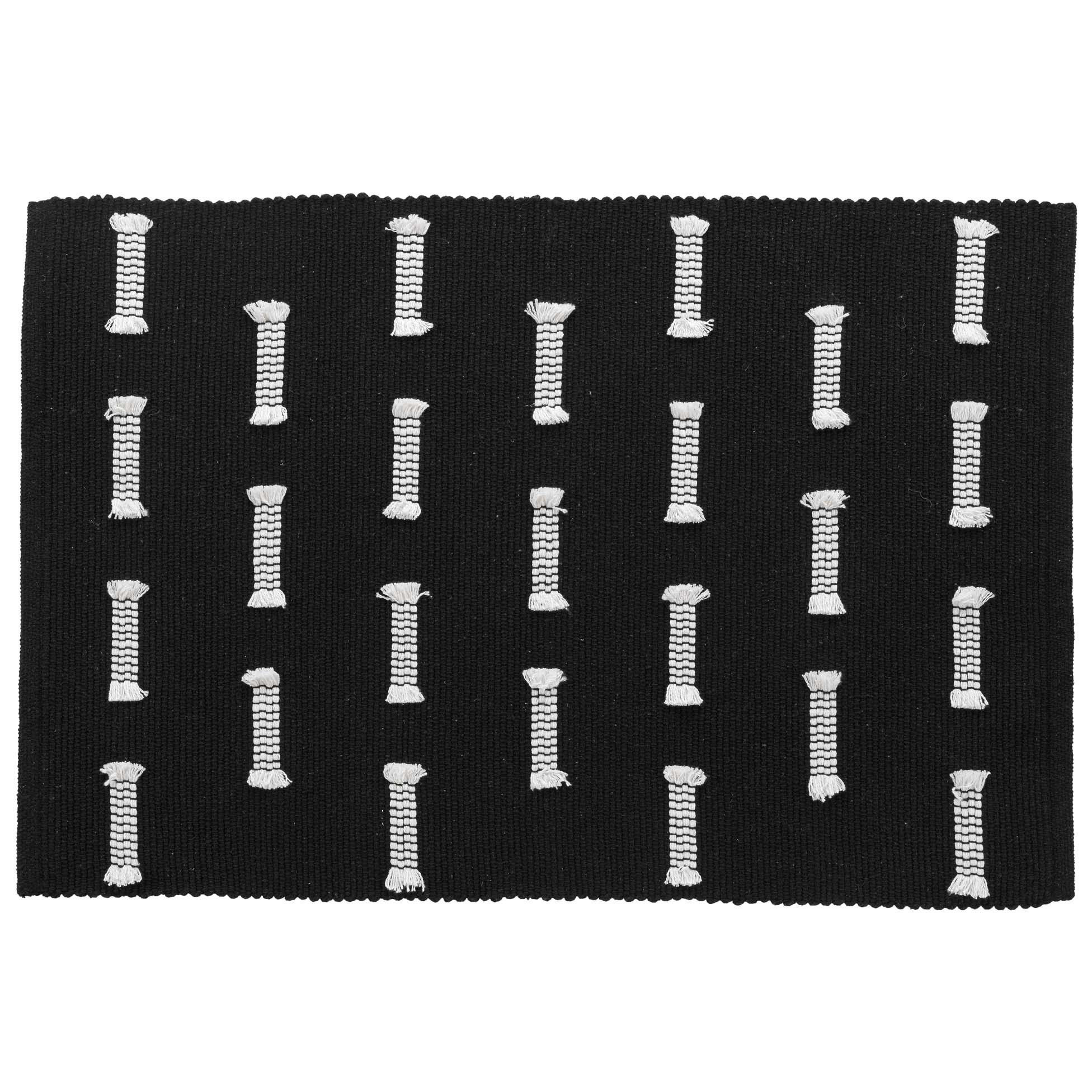 TEPPICH aus Baumwolle Juline 80/50/2 cm - Schwarz, Naturmaterialen (50/80cm) - Douceur d´intérieur