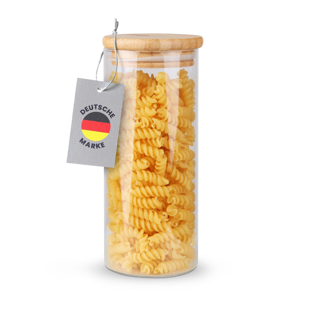 VORRATSGLAS mit Bambusdeckel luftdicht 400 ml - Transparent, Glas (6/14/6cm) - Bestlivings