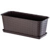 BALKONKASTEN mit Untersetzer 40 cm, Braun - Braun, Kunststoff (17/40cm) - KADAX