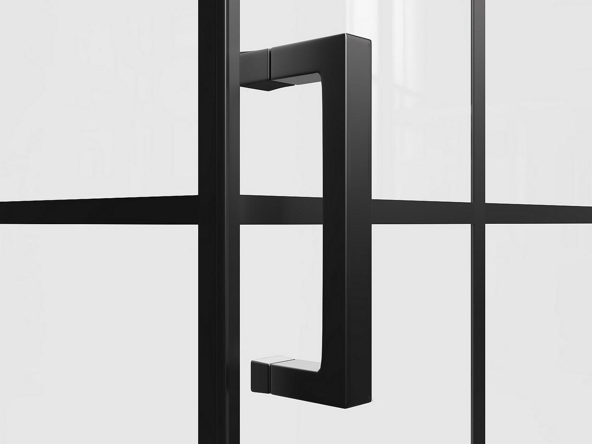 DUSCHWAND - 120cm x 80cm - Aluminium - schwarz - CAPARICA - Schwarz, Metall (120/190cm) - Vente-Unique