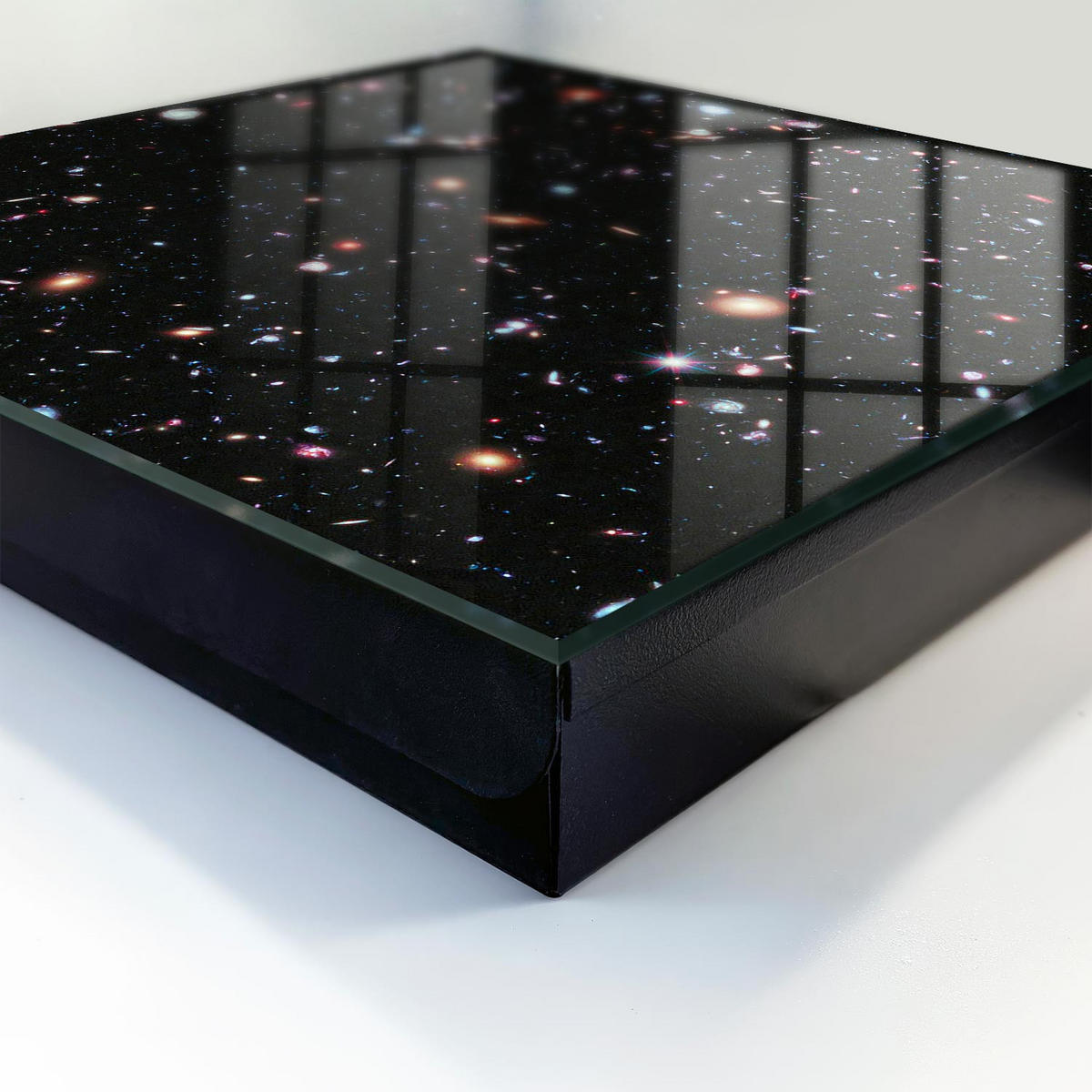 SCHLÜSSELBOX Schwarz 30x30 cm- Türöffnung nach rechts - Farbenfroher Raum - Schwarz, Metall (30/30/5cm) - TULUP