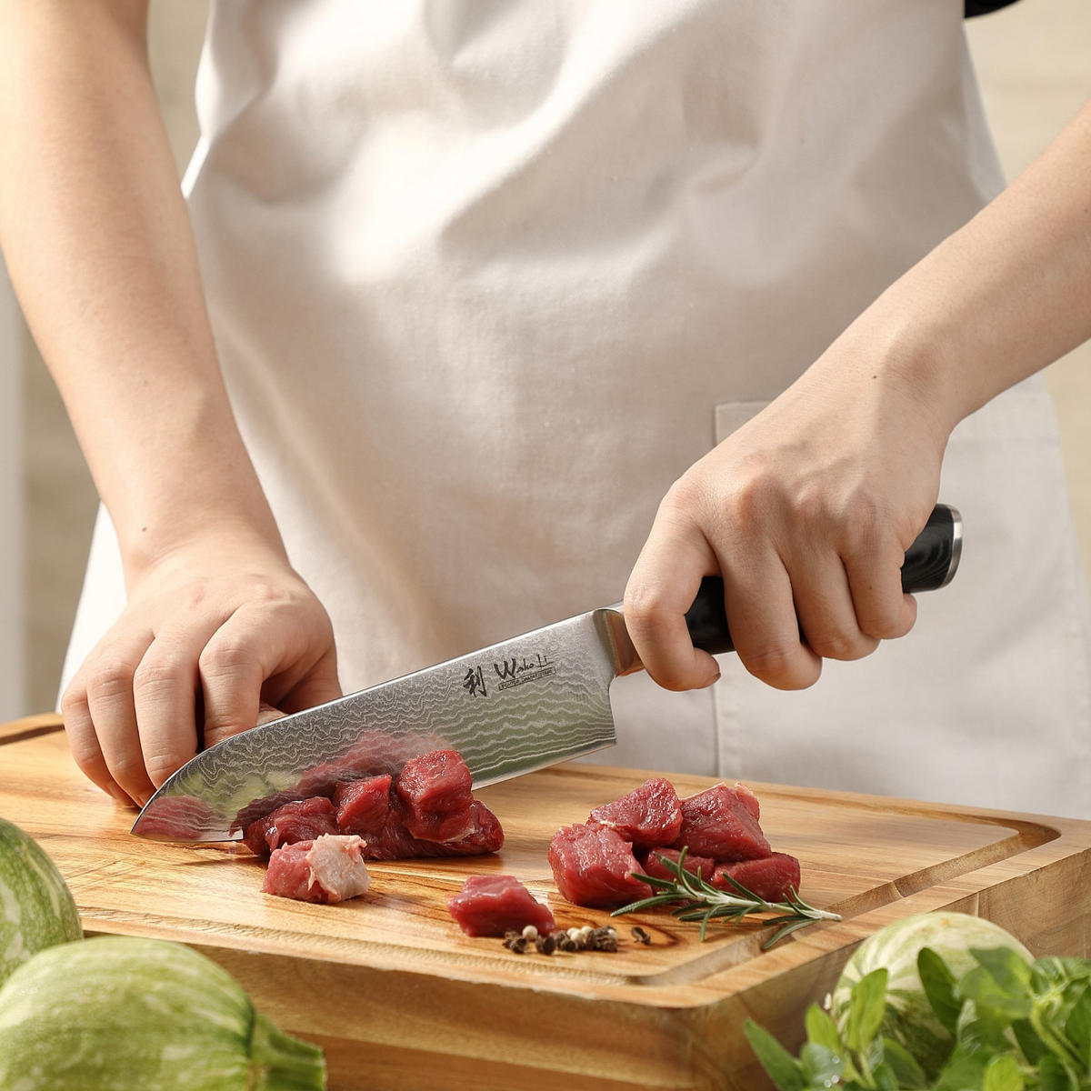 SANTOKUMESSER 17 cm - Schwarz, Metall (30cm) - Wakoli