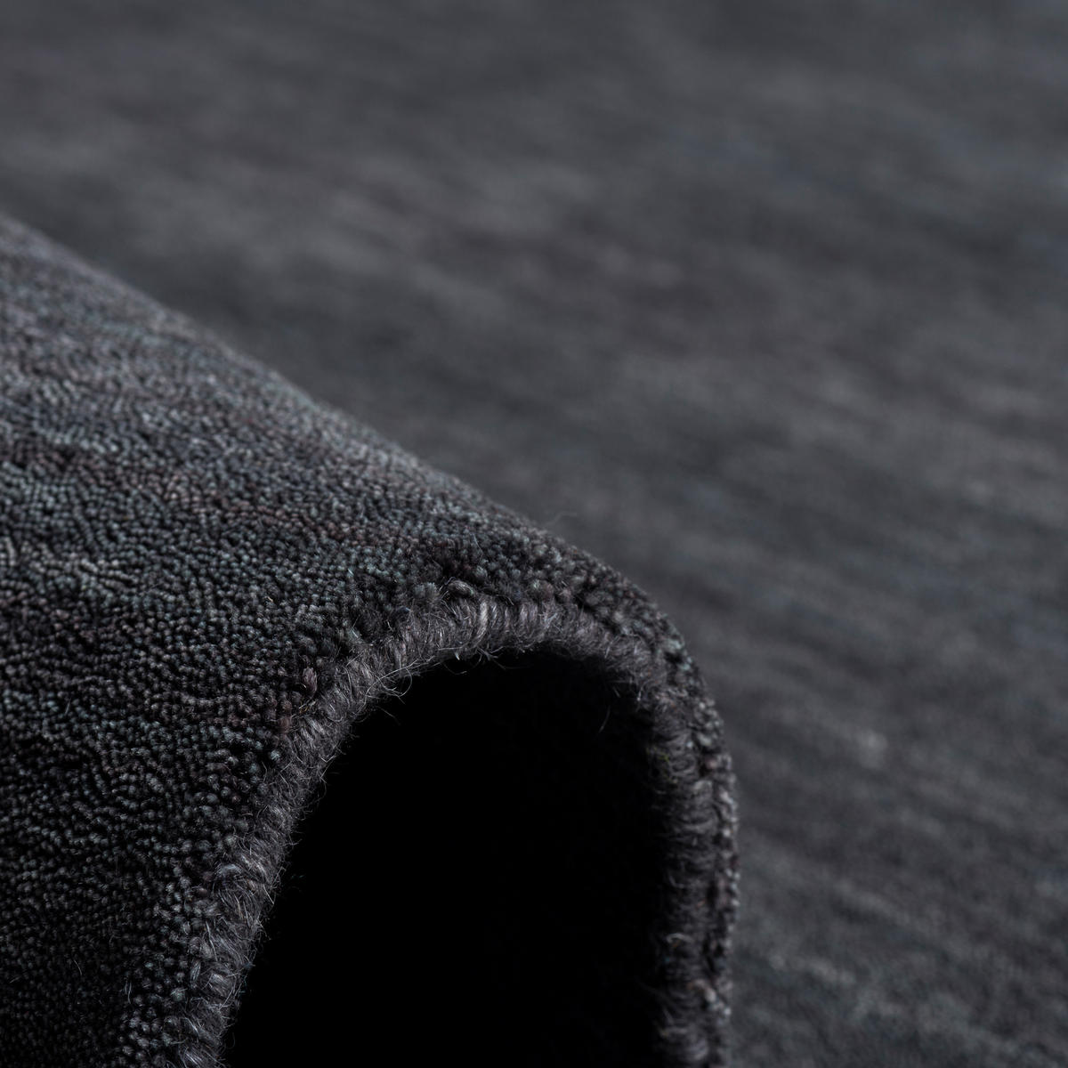 NATUR TEPPICH LÄUFER INDO NEPAL GABBEH SHIVA - Anthrazit, Textil (70/140cm) - Pergamon
