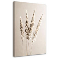 LEINWANDBILD Pampasgras Pflanzen beige 80x120cm - Beige, Textil (80/120cm) - Feeby