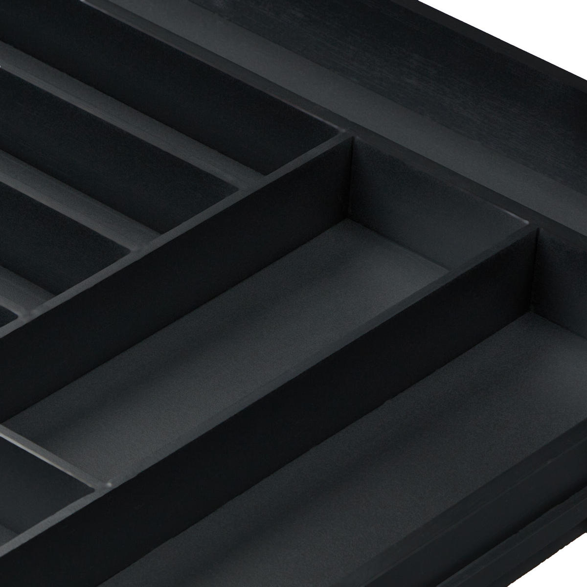 BESTECKKASTEN - Schwarz, Holz/Holzwerkstoff (35/6.5/43.5cm) - Relaxdays