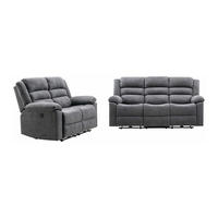 COUCHGARNITUR - 5 Personen - stoff - grau Burolo - Grau, Kunststoff/Textil (144/103/95cm) - Vente-Unique