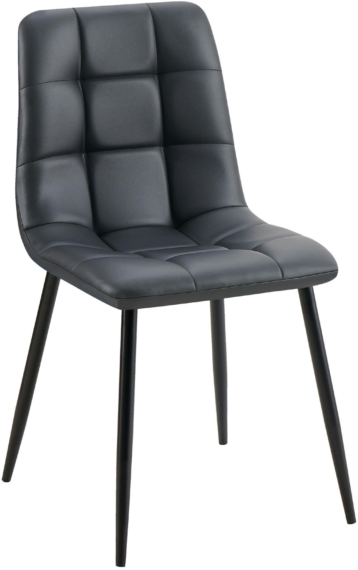 STUHL Lederlook Schwarz - Schwarz, Textil/Metall (45/84/55cm) - CLP