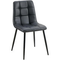 STUHL Lederlook Schwarz - Schwarz, Textil/Metall (45/84/55cm) - CLP