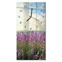 WANDUHR 60x30 cm - Abstrakte Linien - Multicolor, Glas (30/60/0.4cm) - TULUP