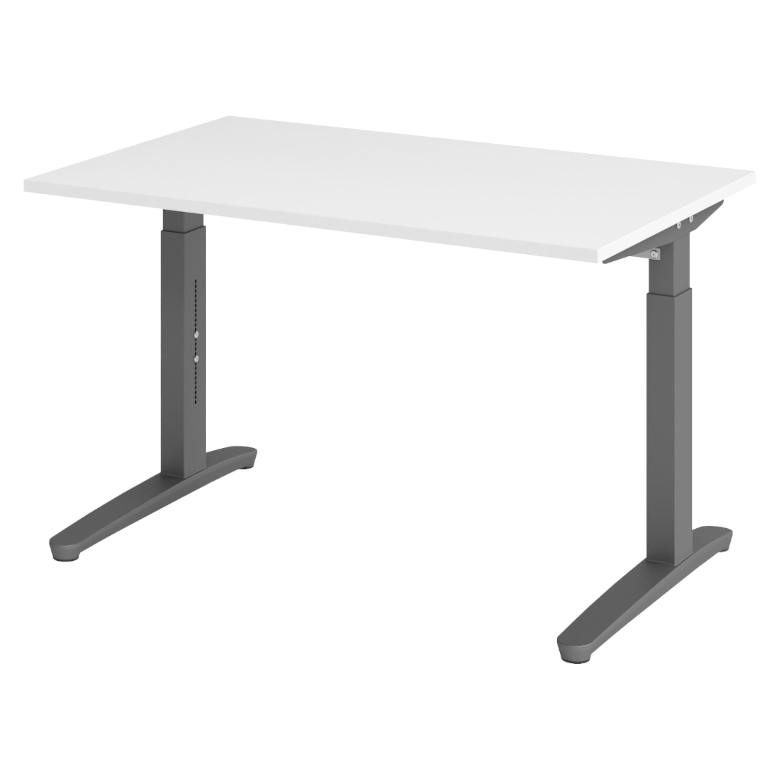 bümö Schreibtisch Weiß, Graphit 120x74x80 cm