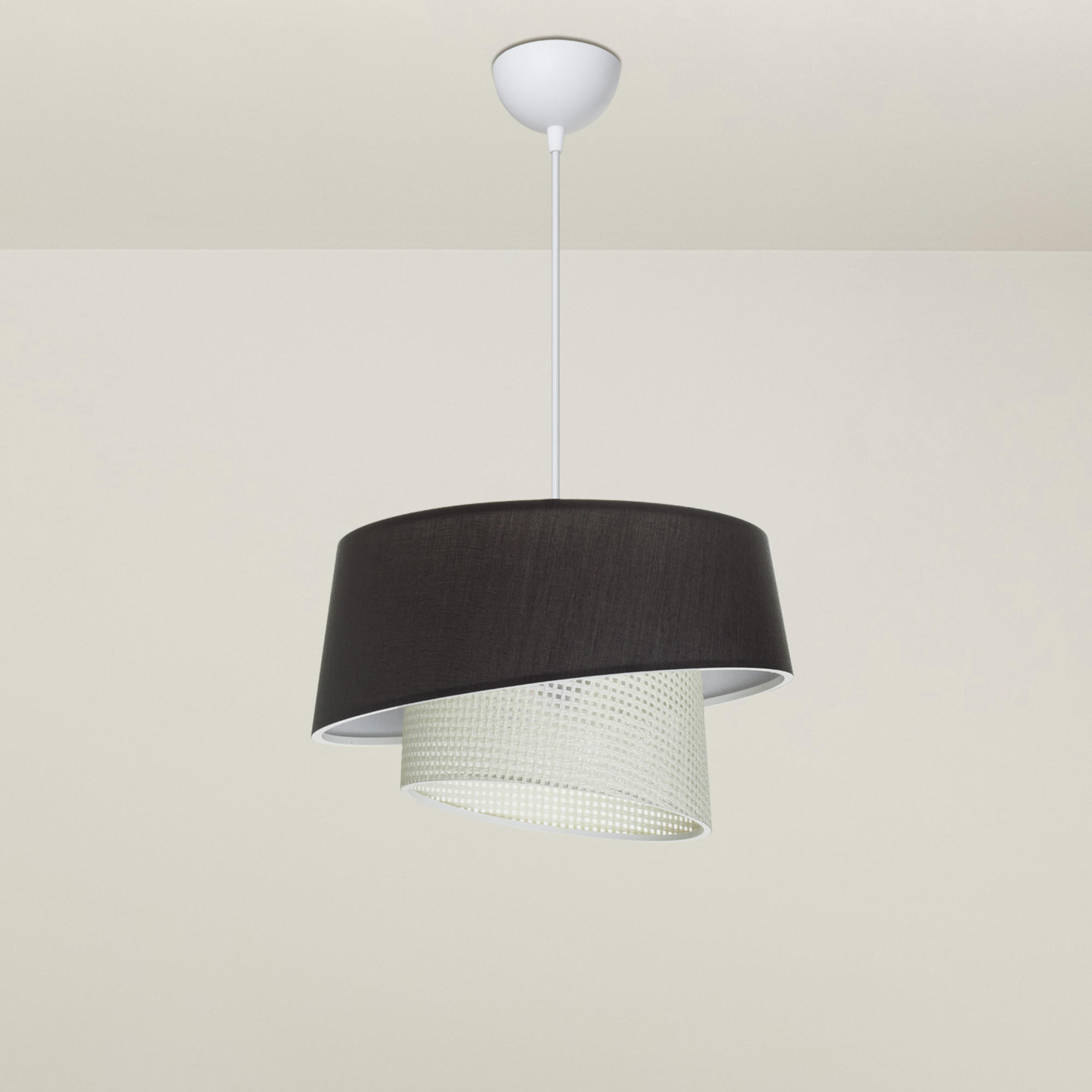 HÄNGELEUCHTE Wigan - Dunkelgrau/Weiß, Kunststoff/Textil (34/34/65cm) - lux.pro