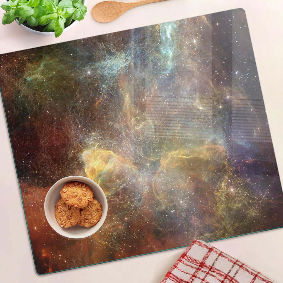GLASPLATTE 60x52 cm Kosmos - Multicolor, Glas (60/0.4/52cm) - TULUP