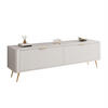 TV-UNIT SCARLETT 2D 163 CM BEIGE + GOLD - Beige/Goldfarben, Holzwerkstoff (163/51/38cm) - Lookway
