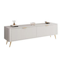 TV-UNIT SCARLETT 2D 163 CM BEIGE + GOLD - Beige/Goldfarben, Holzwerkstoff (163/51/38cm) - Lookway