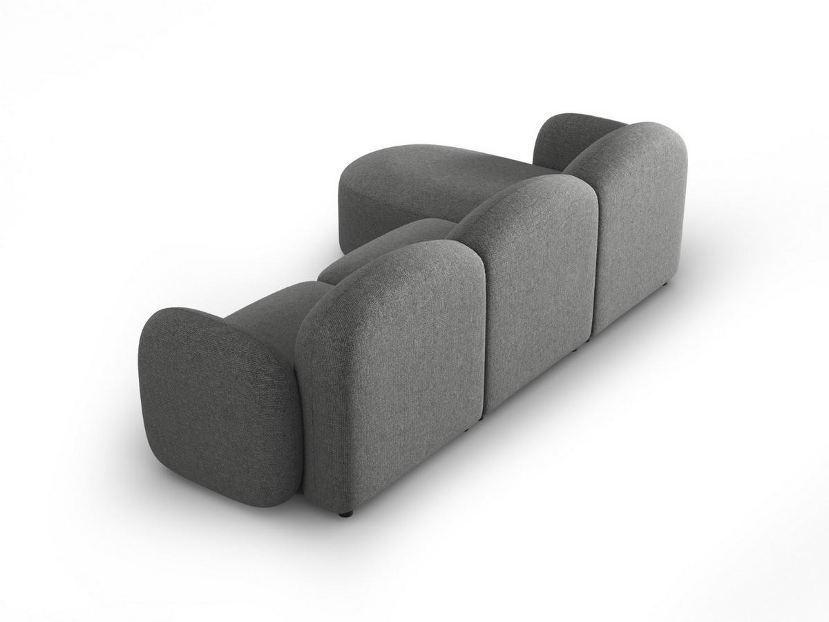 ECKSOFA rechts Blair aus Chenille-Stoff dunkelgrau mischung 4 Sitzplätze - Dunkelgrau, Textil (155/272cm) - Micadoni