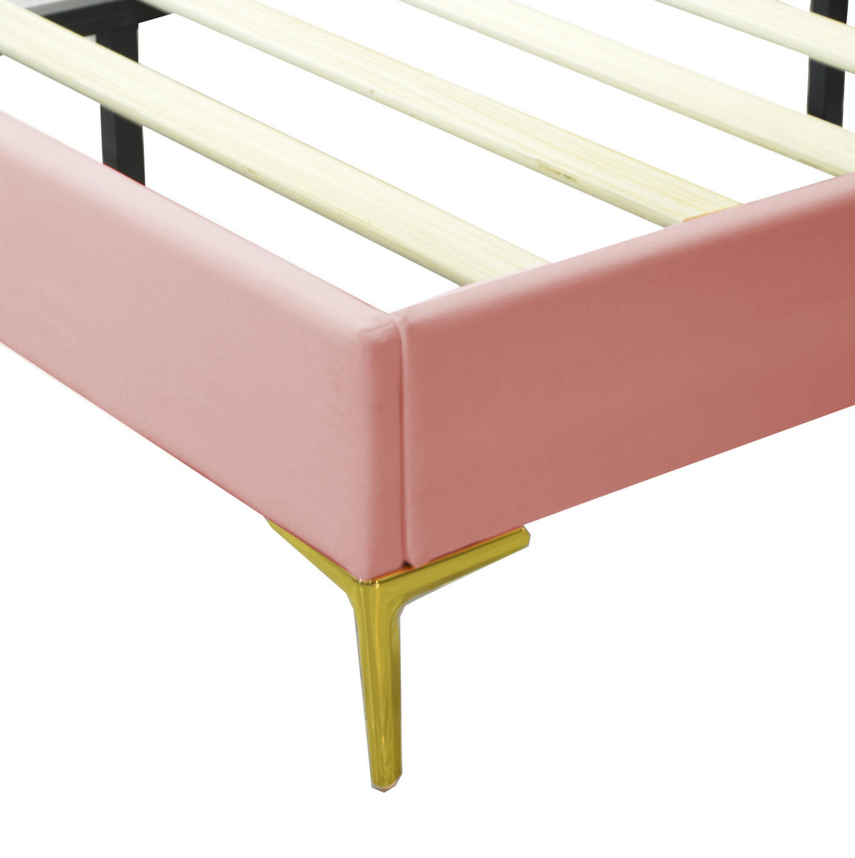 POLSTERBETT 140/200 cm Rosa mit verstellbarem Kopfteil ohne Matratze - Pink, Textil (140/200cm) - MIVRAY