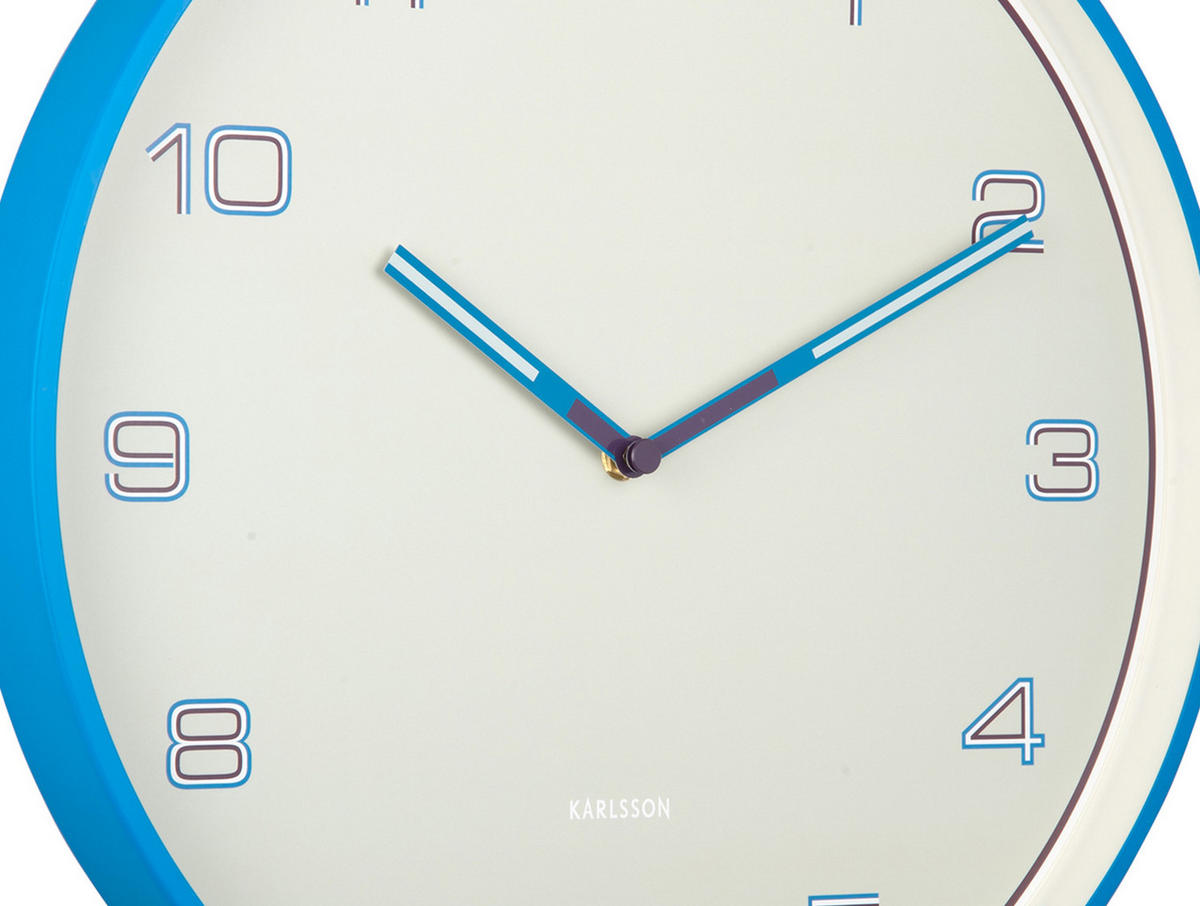 WANDUHR Lined Numbers Ø40 cm - Blau, Metall (40/1/40cm) - Karlsson