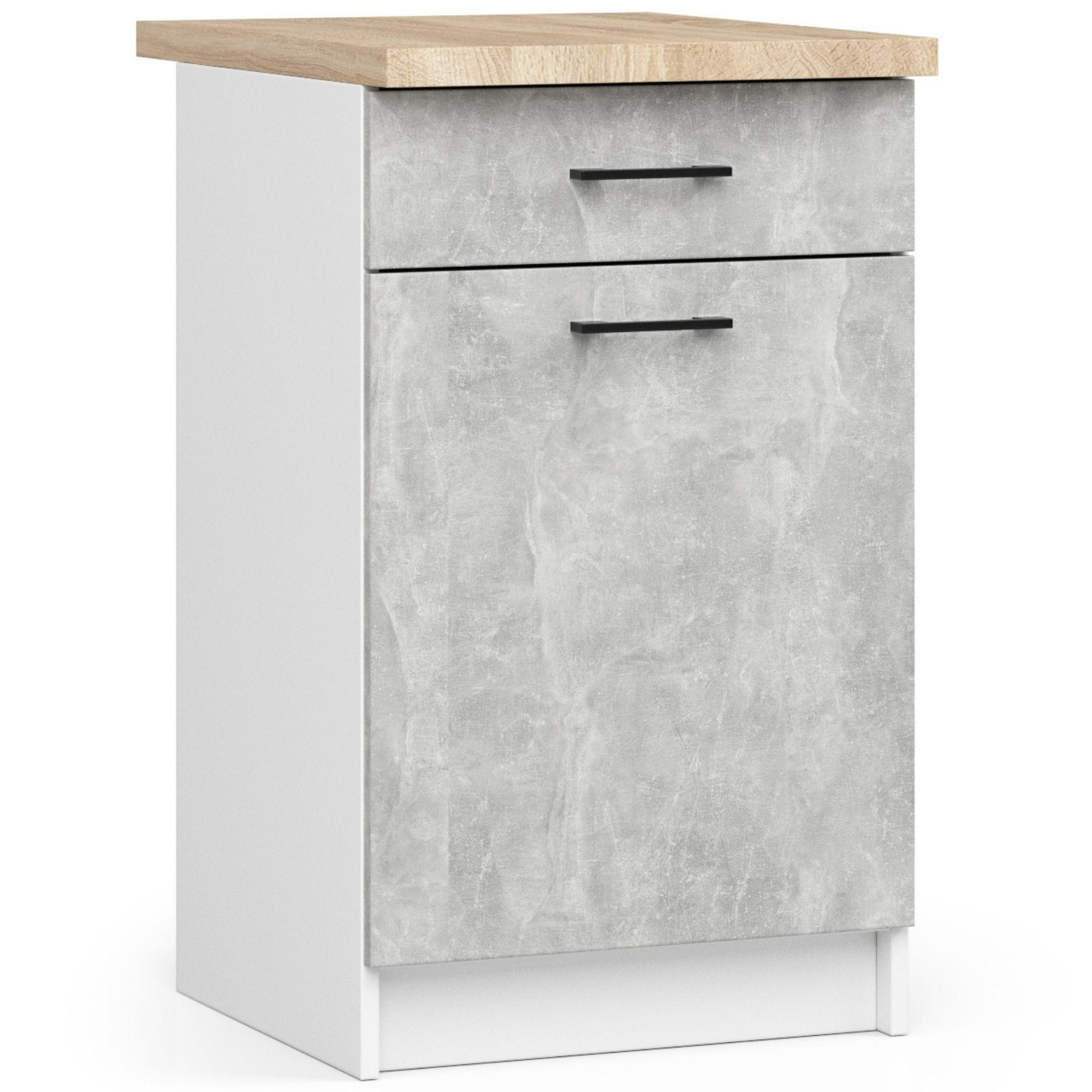 Akord Küchenschrank Weiß, Grau 50x85x46 cm