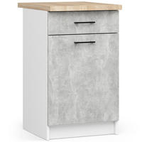 KÜCHENSCHRANK Weiß, Steingrau 46x50x85cm - Schwarz/Weiß, Holzwerkstoff/Kunststoff (50/85/46cm) - Akord