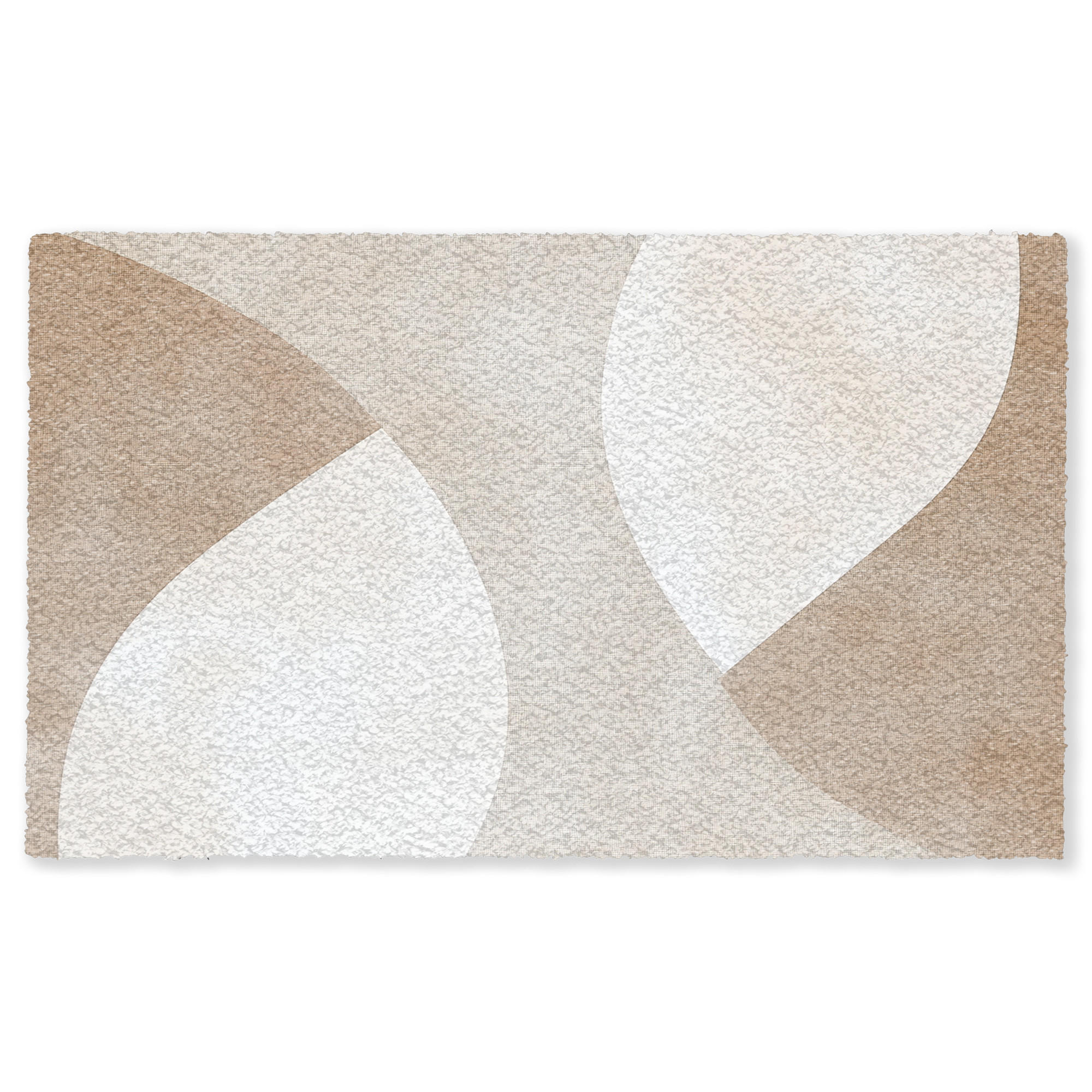 FUSSMATTE Braun - Japandi - Abstrakt Schmutzfangmatte 150x90 cm - Beige, Kunststoff (150/0.4cm) - MuchoWow