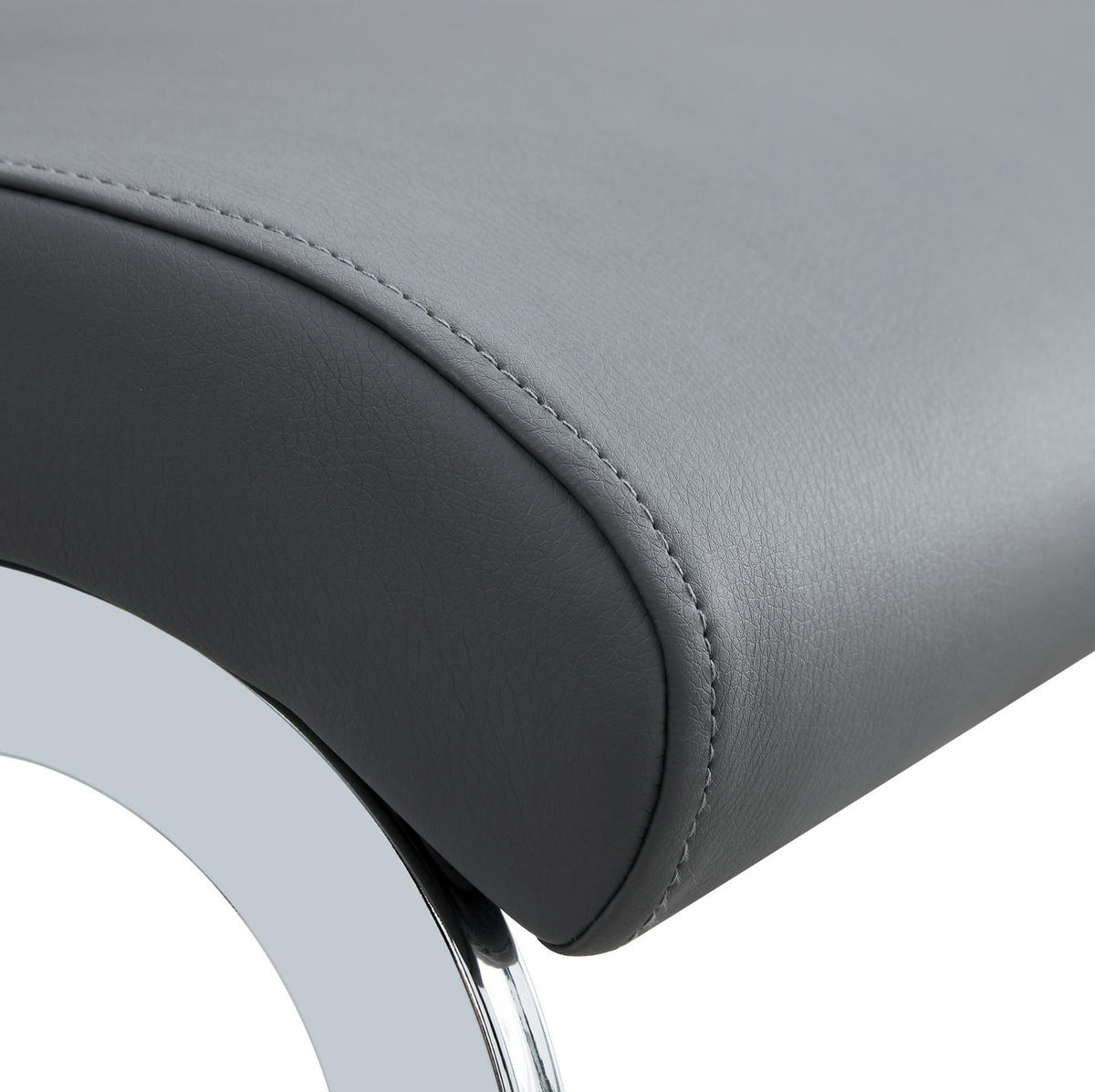STUHL ergonomisch mit gepolsterter Rückenlehne Metall Grau 2er-Set - Grau, Metall (42/95/48cm) - Meubliv